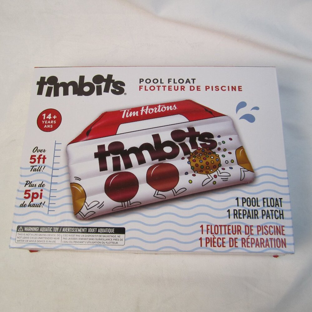 Tim Hortons 5 Foot Tall 2022 Timbits Box Pool Float 65" x 37"  - New